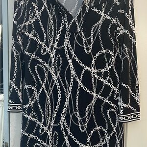 Black Dress with Chain Print